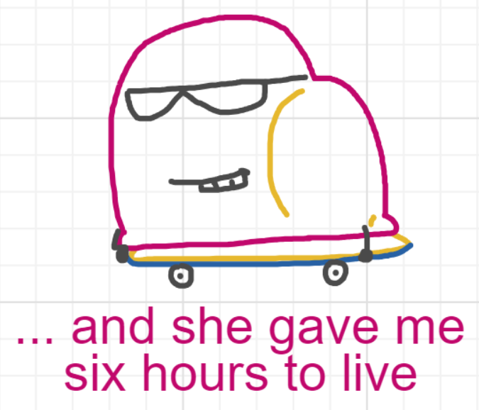 A panel from Running Duos, episode four of the Board Boards object show by Furretwalk/WalkingFurret.